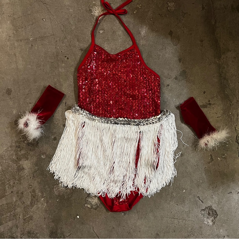 Red and white dance costume